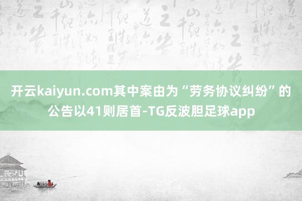 开云kaiyun.com其中案由为“劳务协议纠纷”的公告以41则居首-TG反波胆足球app