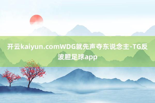 开云kaiyun.comWDG就先声夺东说念主-TG反波胆足球app