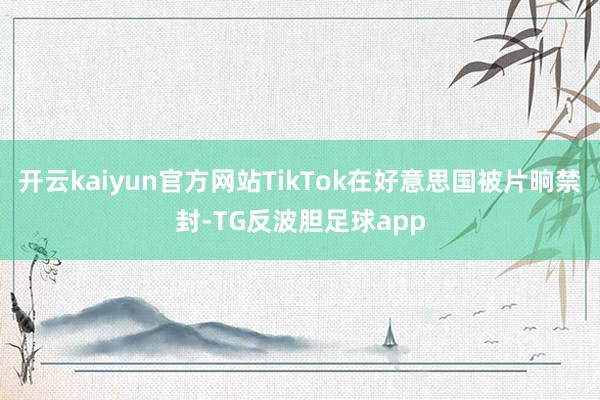 开云kaiyun官方网站TikTok在好意思国被片晌禁封-TG反波胆足球app