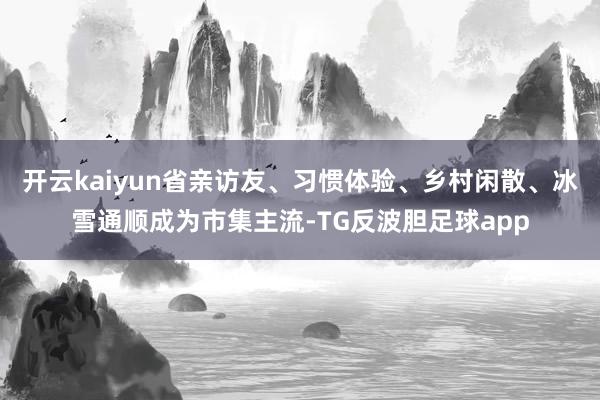 开云kaiyun省亲访友、习惯体验、乡村闲散、冰雪通顺成为市集主流-TG反波胆足球app