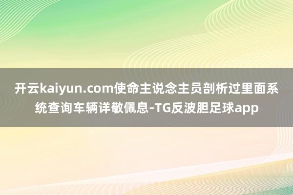 开云kaiyun.com使命主说念主员剖析过里面系统查询车辆详敬佩息-TG反波胆足球app