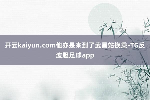 开云kaiyun.com他亦是来到了武昌站换乘-TG反波胆足球app