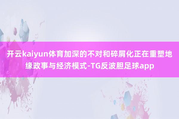 开云kaiyun体育加深的不对和碎屑化正在重塑地缘政事与经济模式-TG反波胆足球app