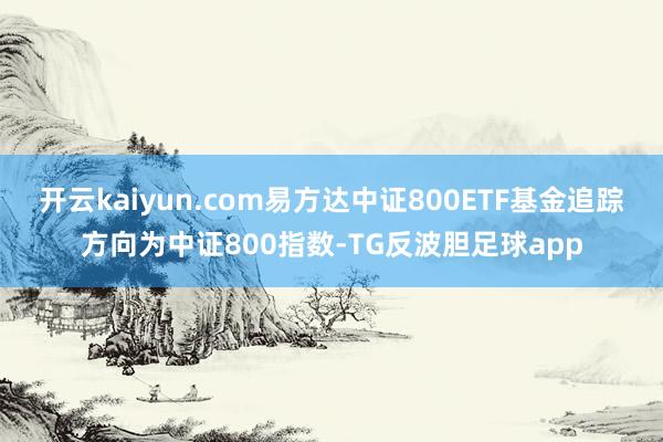 开云kaiyun.com易方达中证800ETF基金追踪方向为中证800指数-TG反波胆足球app