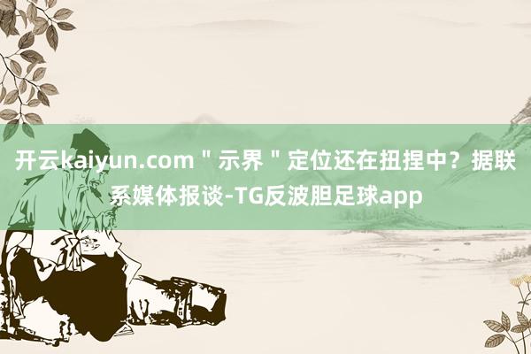 开云kaiyun.com＂示界＂定位还在扭捏中？据联系媒体报谈-TG反波胆足球app